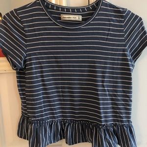 blue and white stripped top